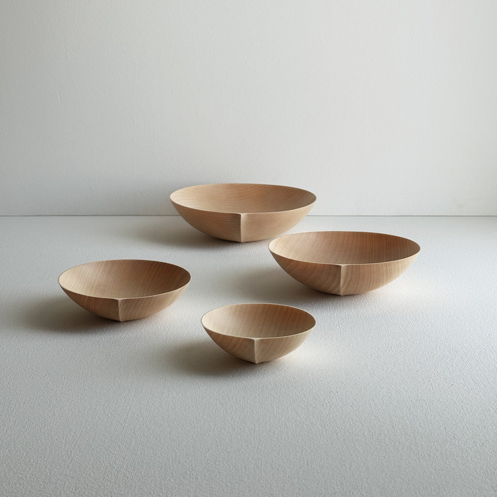 Nesting bowls in sycamore