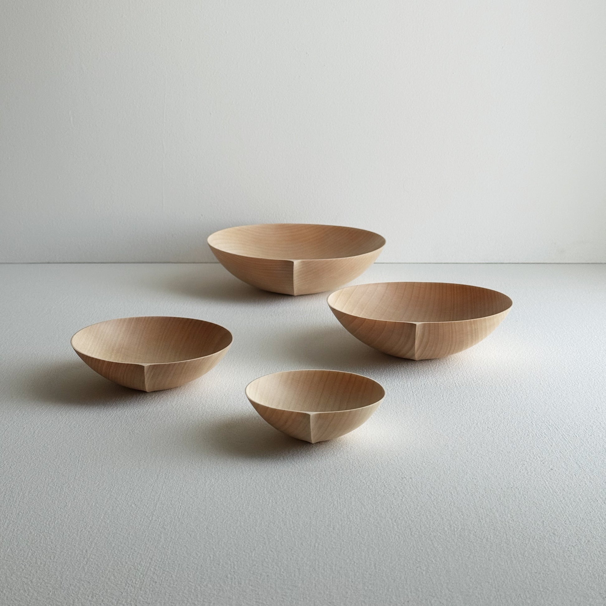 Nesting bowls in sycamore