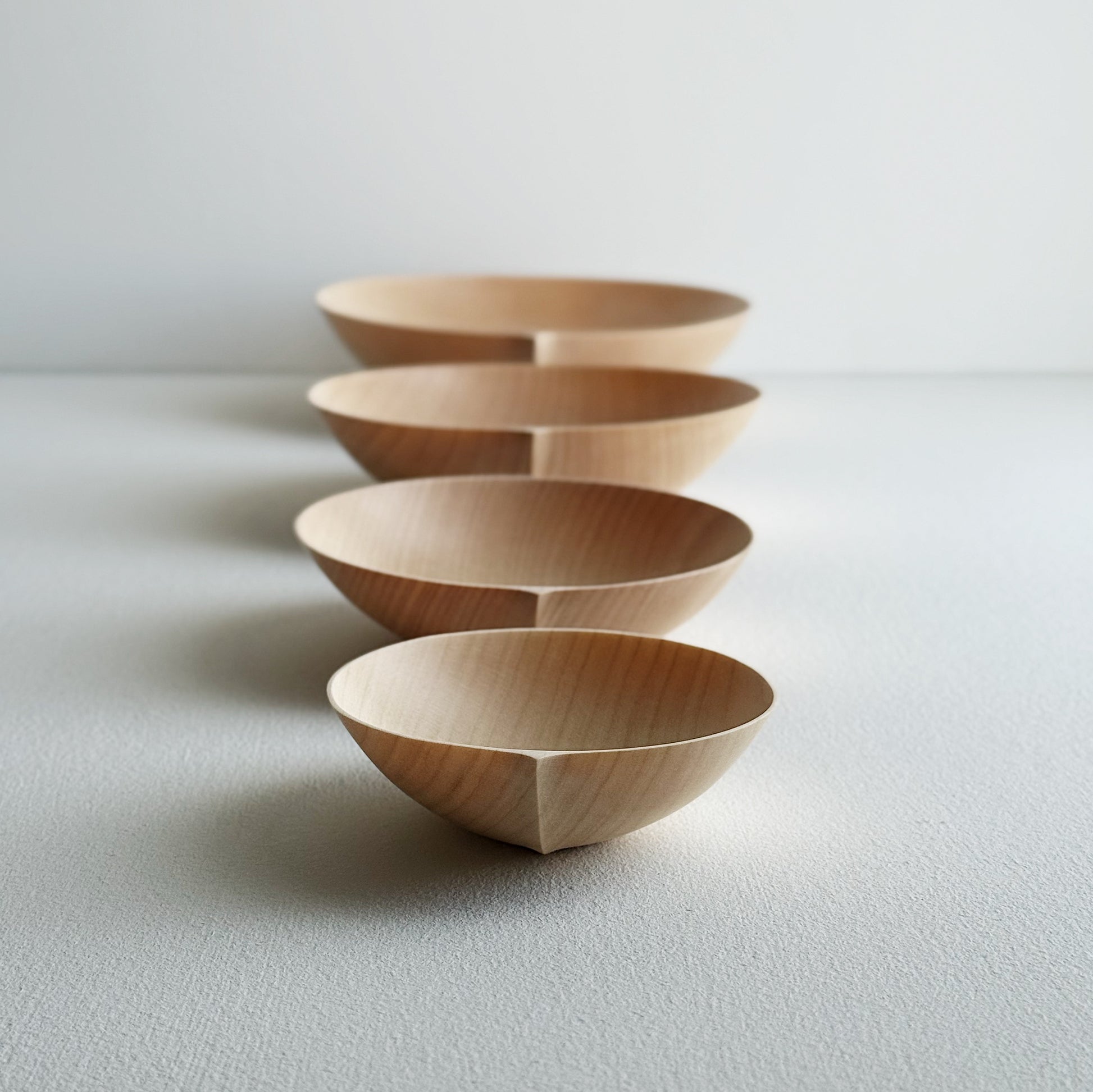 Nesting bowls in sycamore