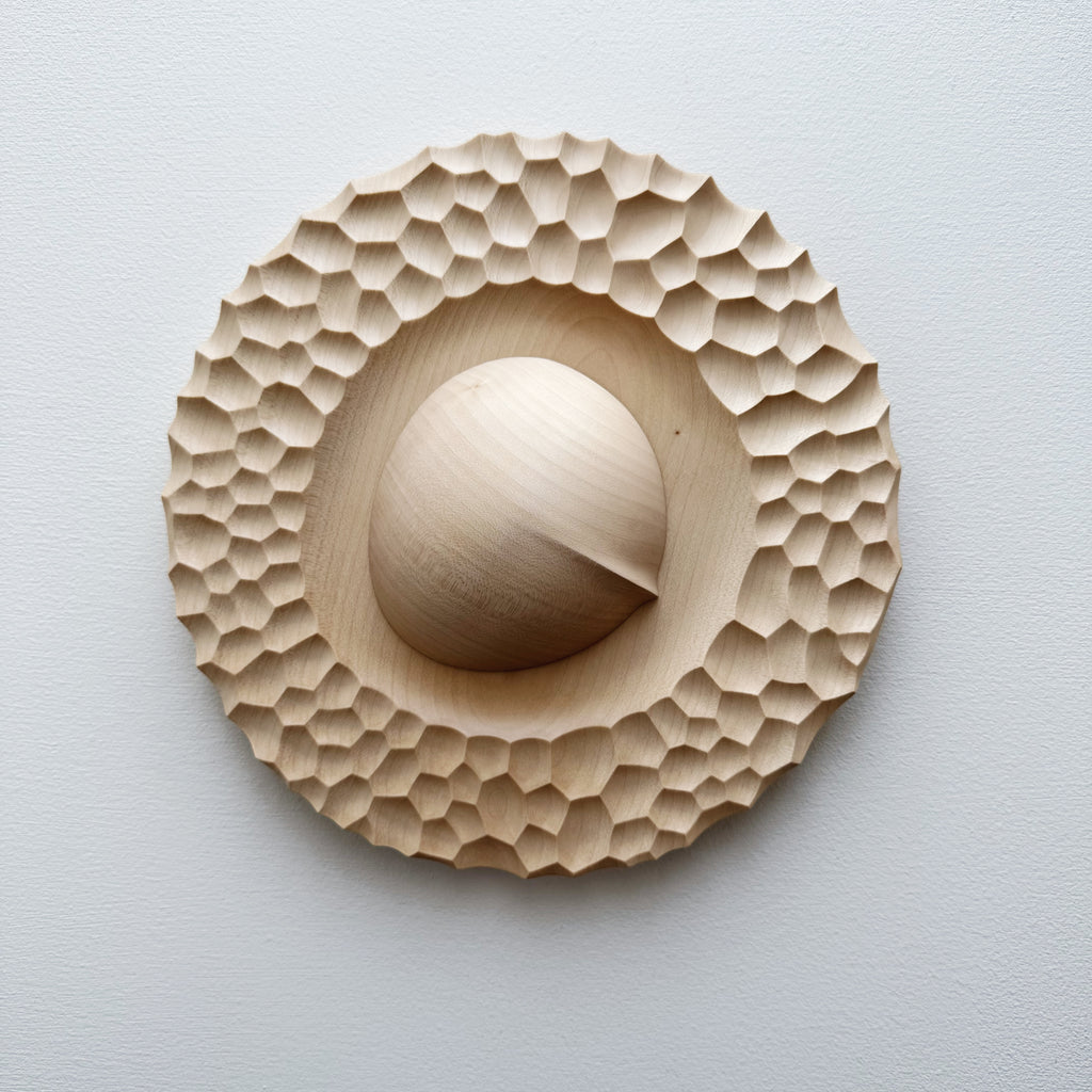 Craters plate & bowl set in sycamore