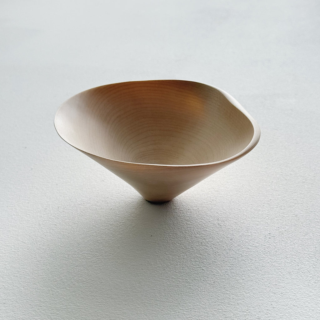 Conical sculptural bowl