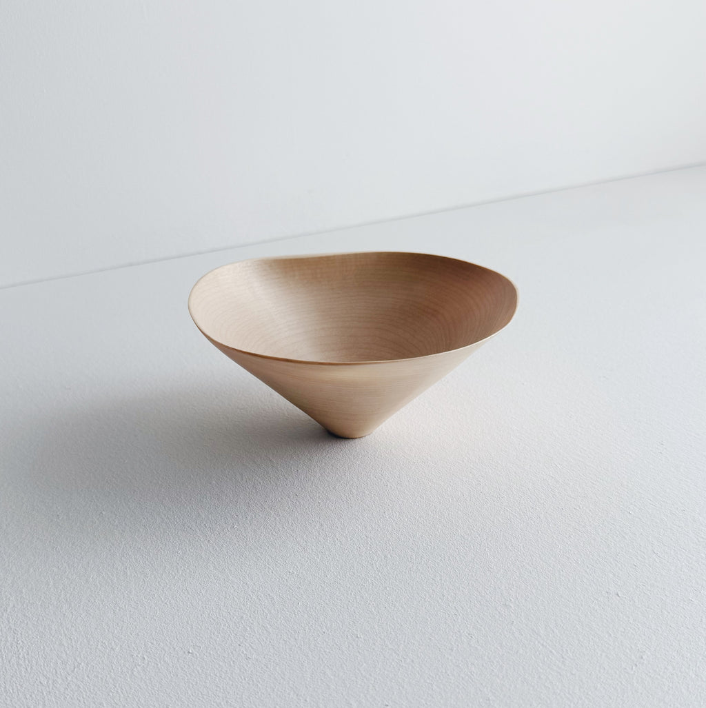 Conical sculptural bowl