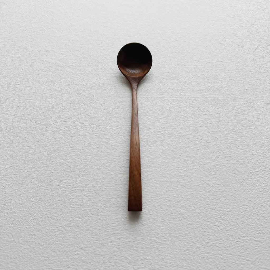Small angled spoon in walnut