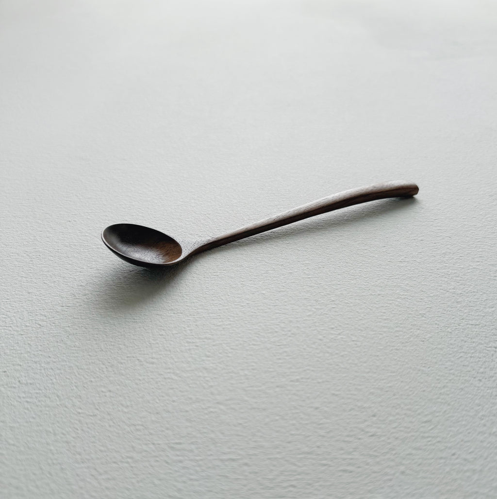 Small angled spoon in walnut