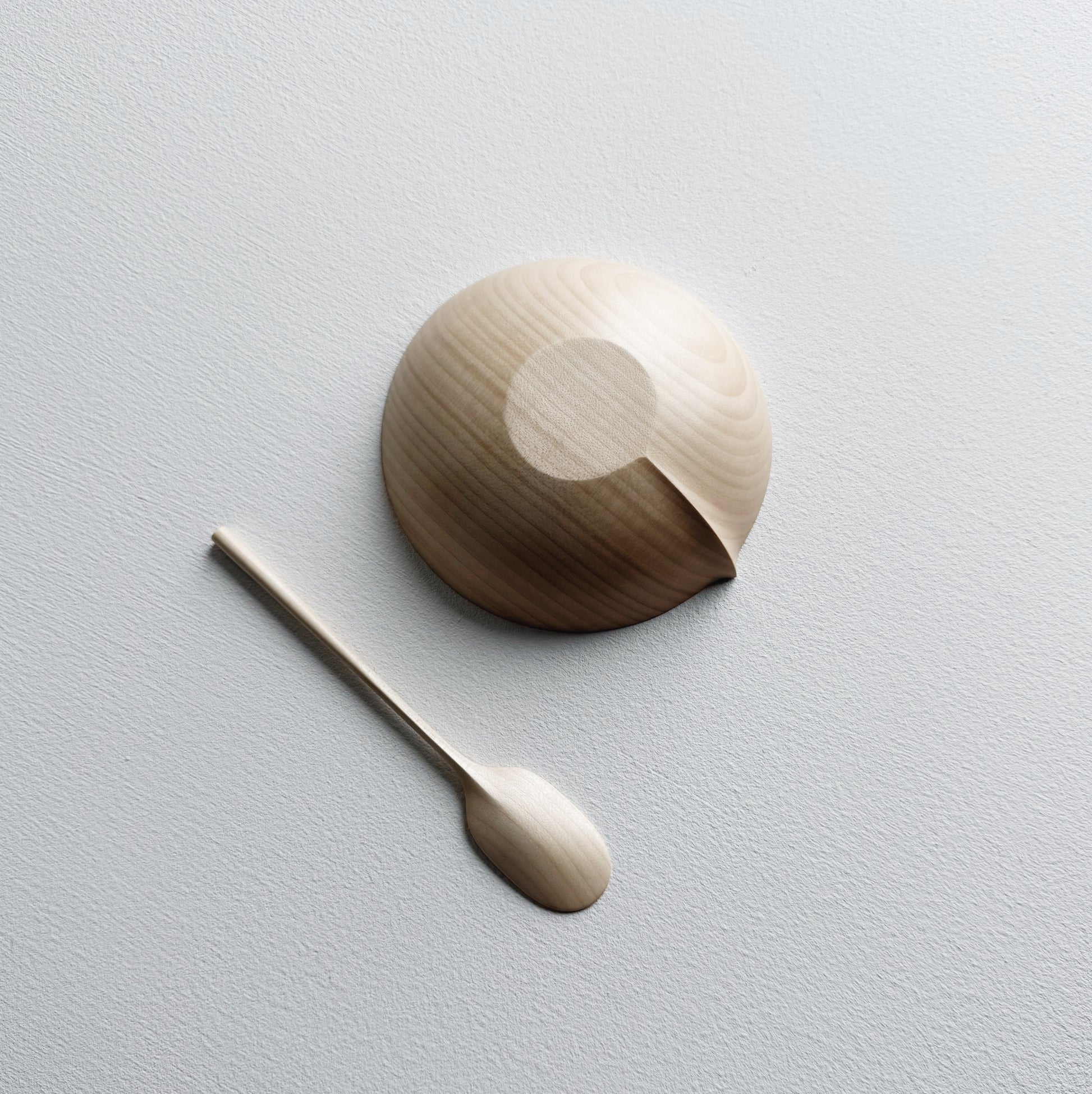 Small bowl & paddle spoon in sycamore