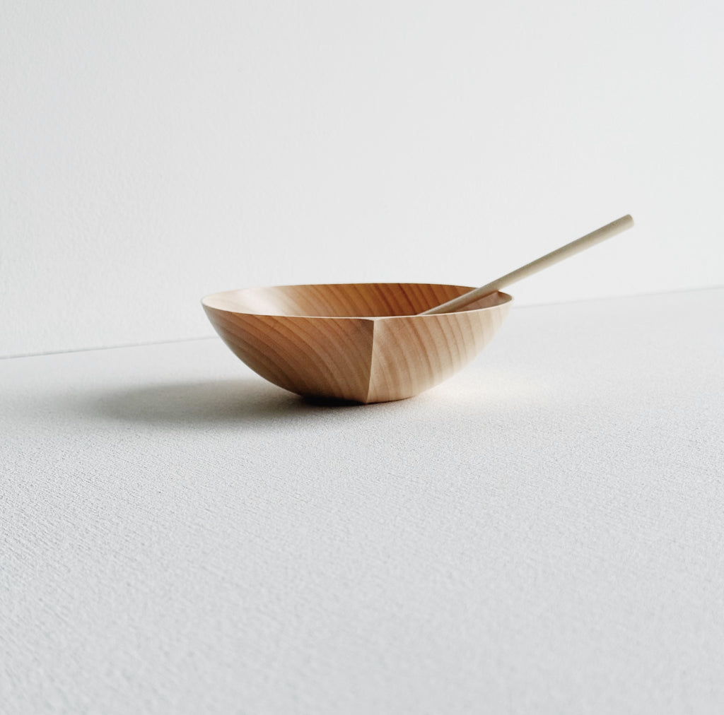 Small bowl & paddle spoon in sycamore