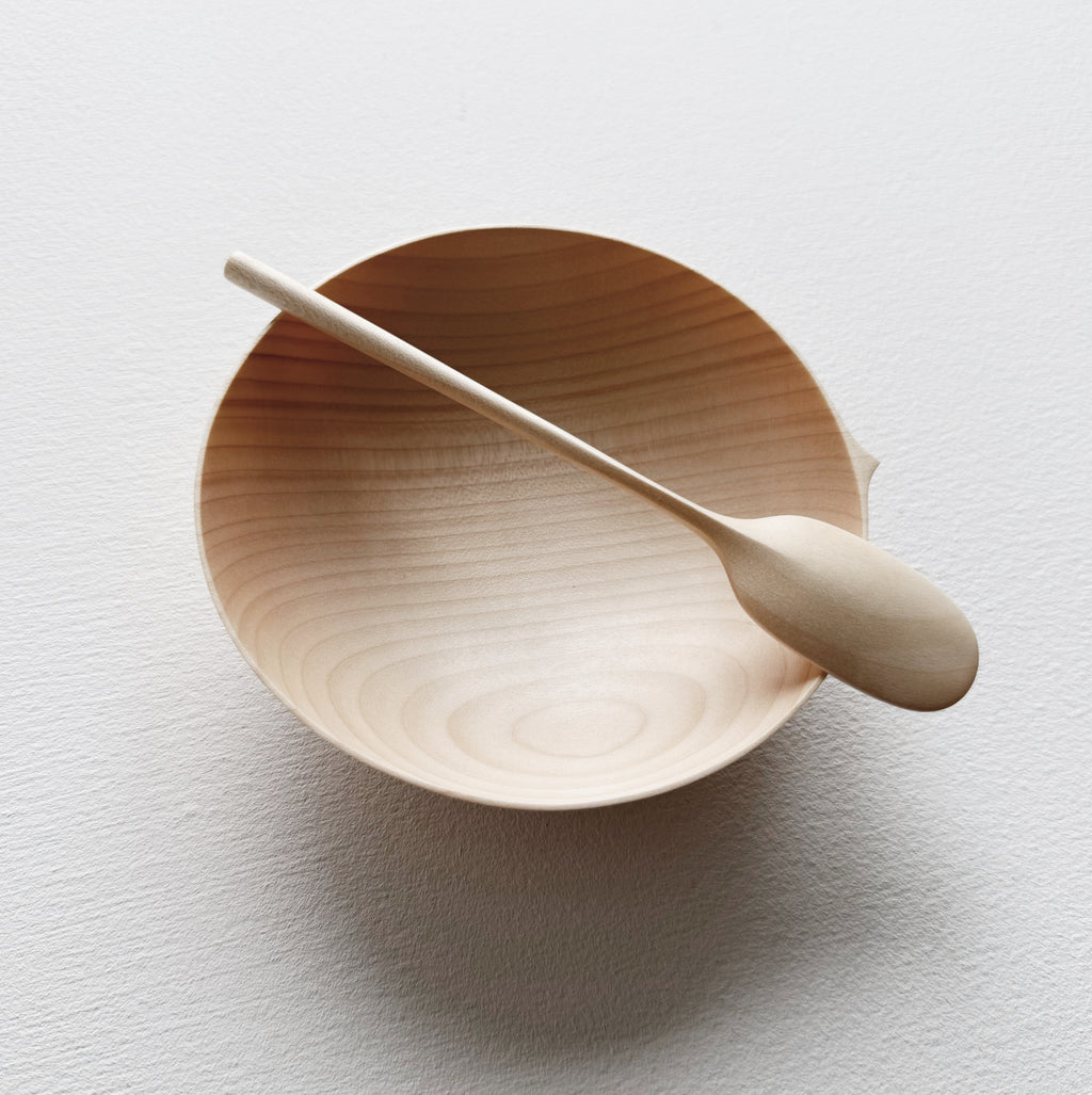 Small bowl & paddle spoon in sycamore