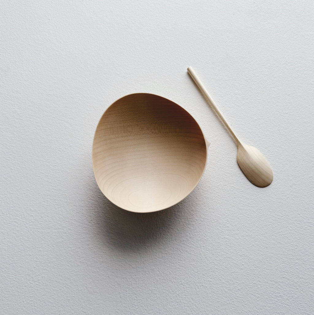 Small oval bowl & paddle spoon