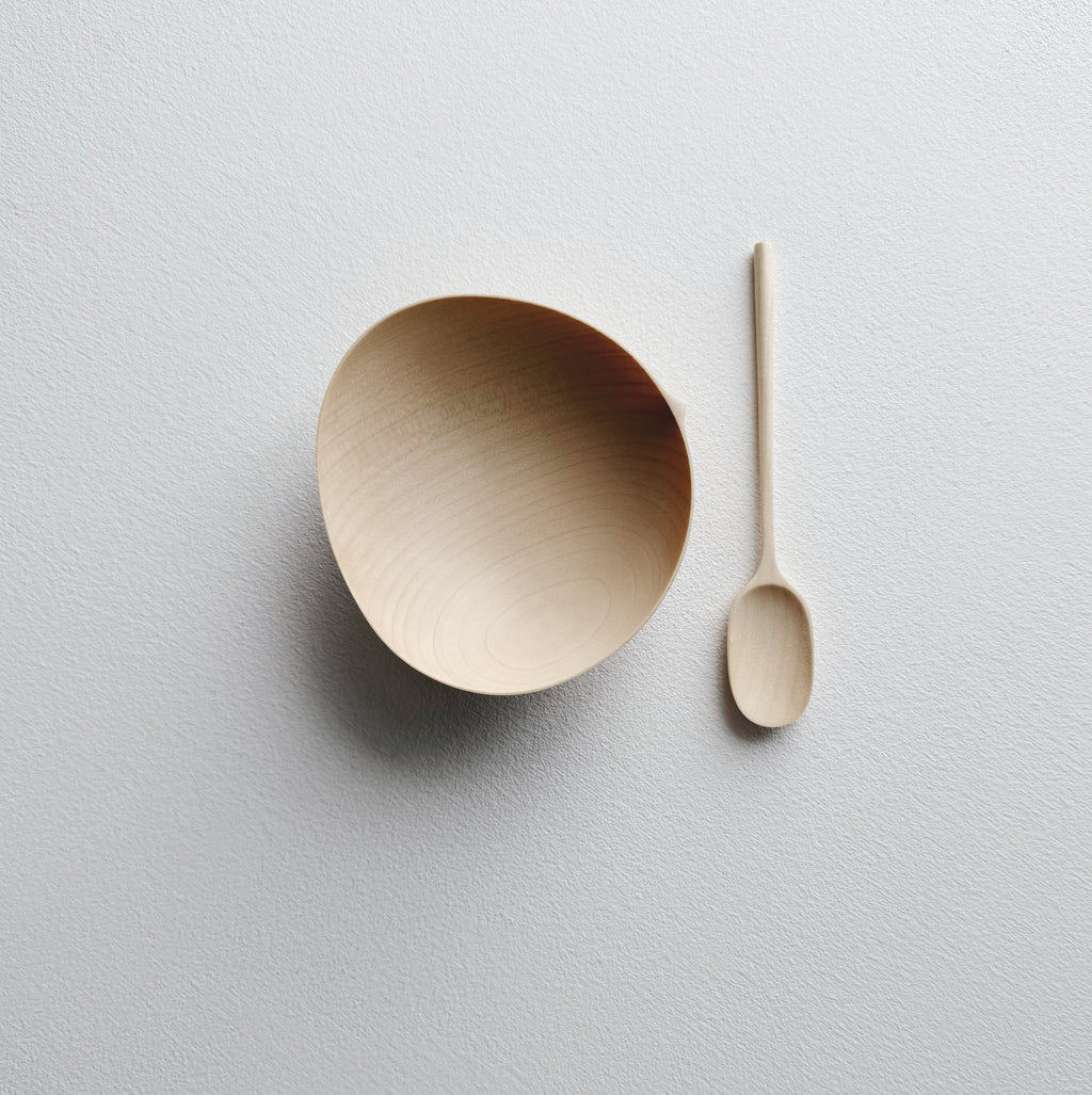 Small oval bowl & paddle spoon