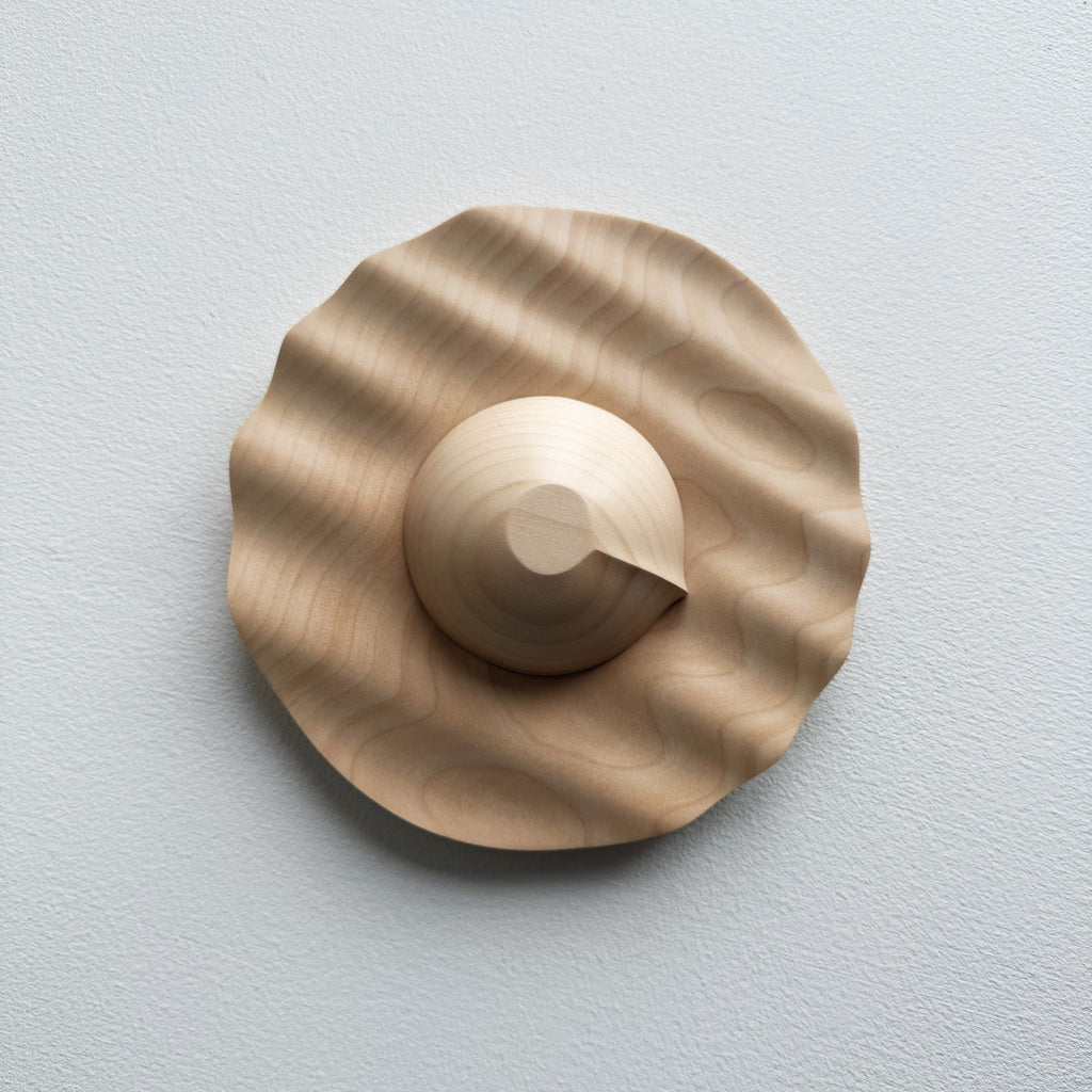 Sycamore bowl and a sycamore wavy plate on a white background