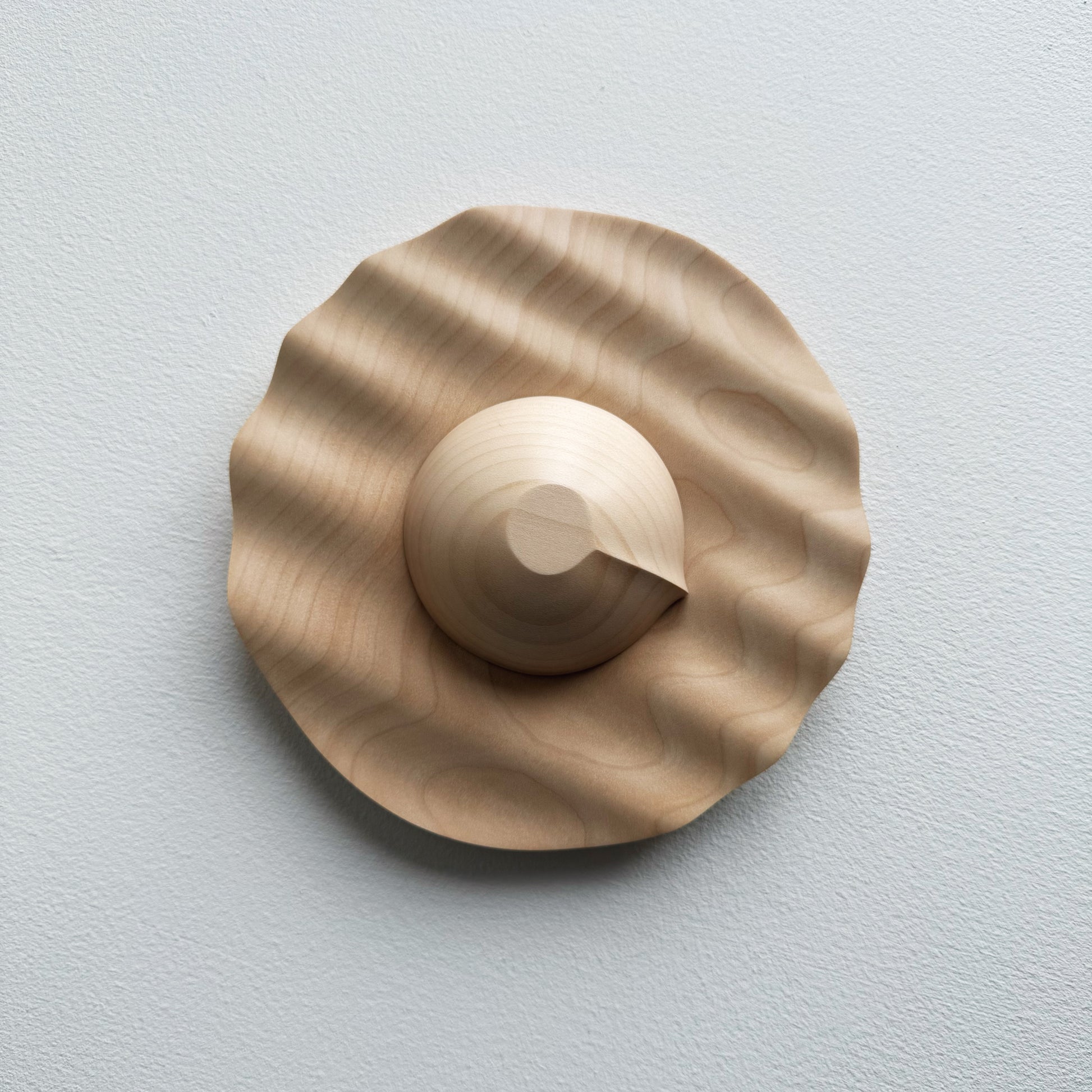 Sycamore bowl and a sycamore wavy plate on a white background