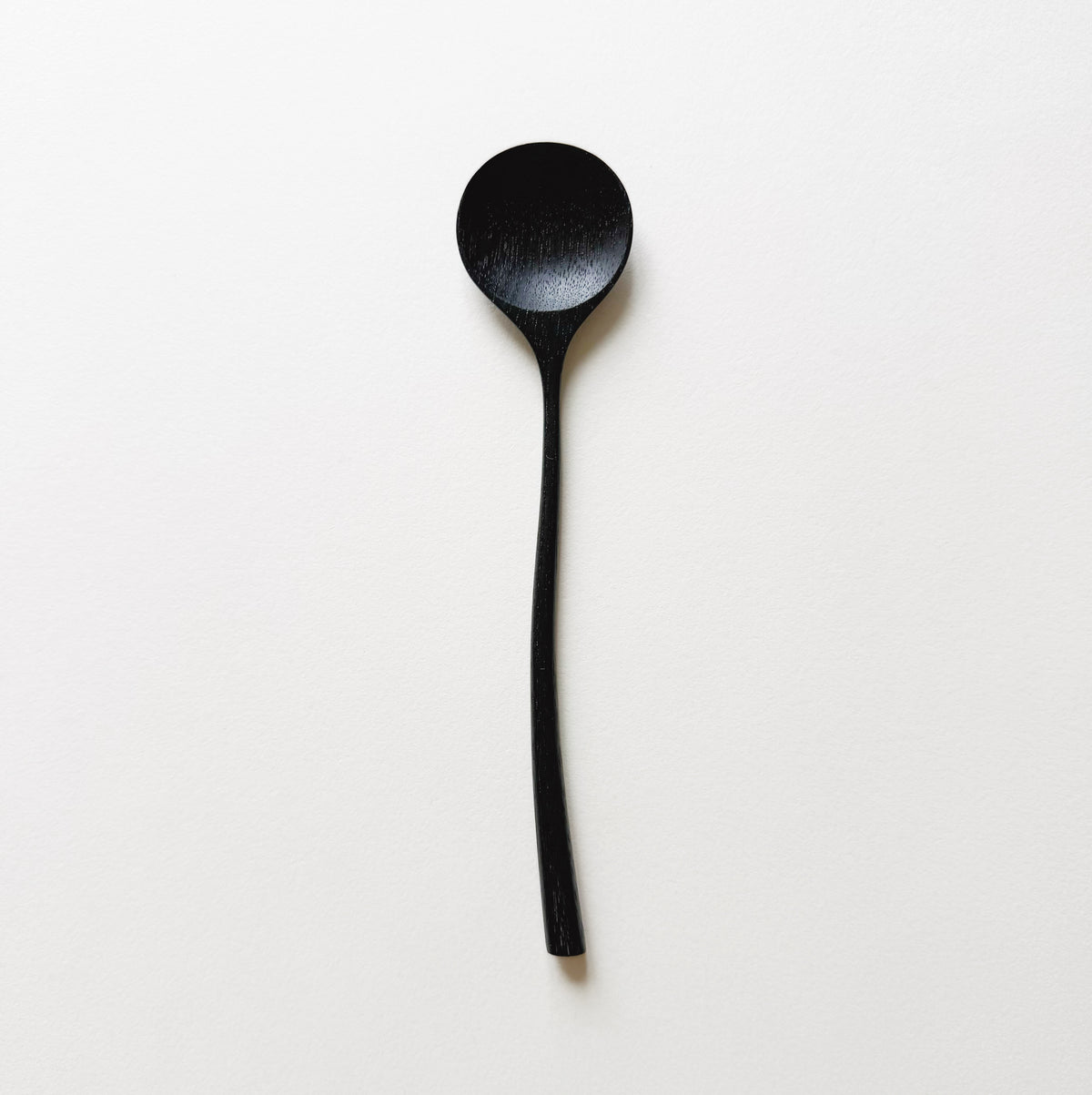 Small Curvy Eating Spoon In Ebonised Walnut