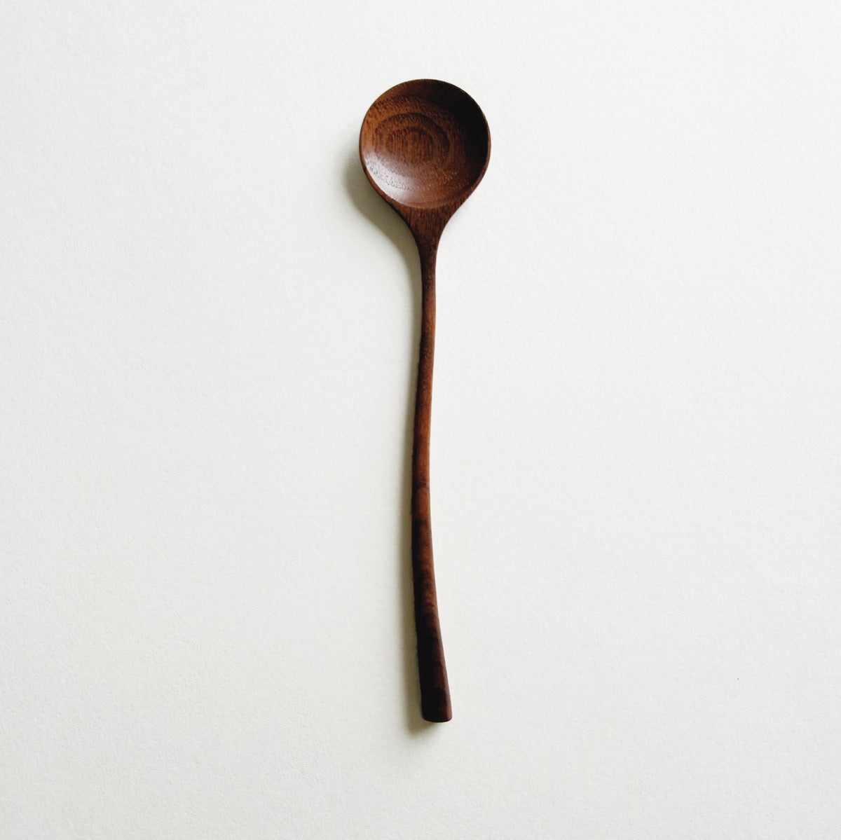 Small Curvy Eating Spoon In Tanned Walnut