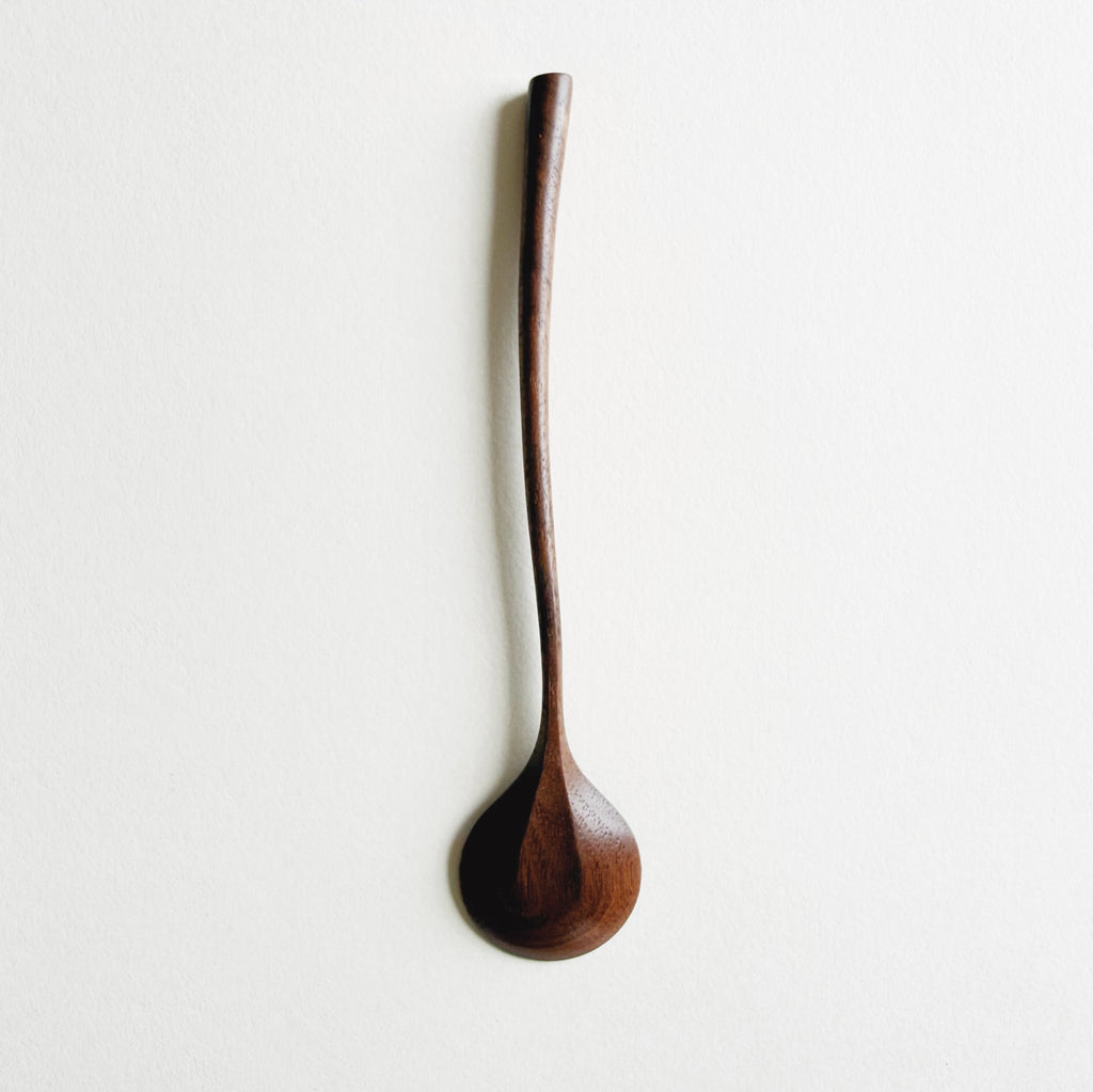 Small Curvy Eating Spoon In Tanned Walnut