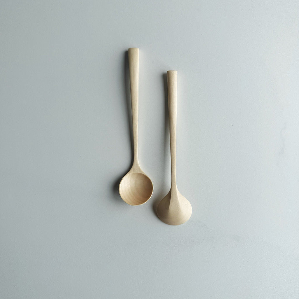Small angled eating spoon in sycamore
