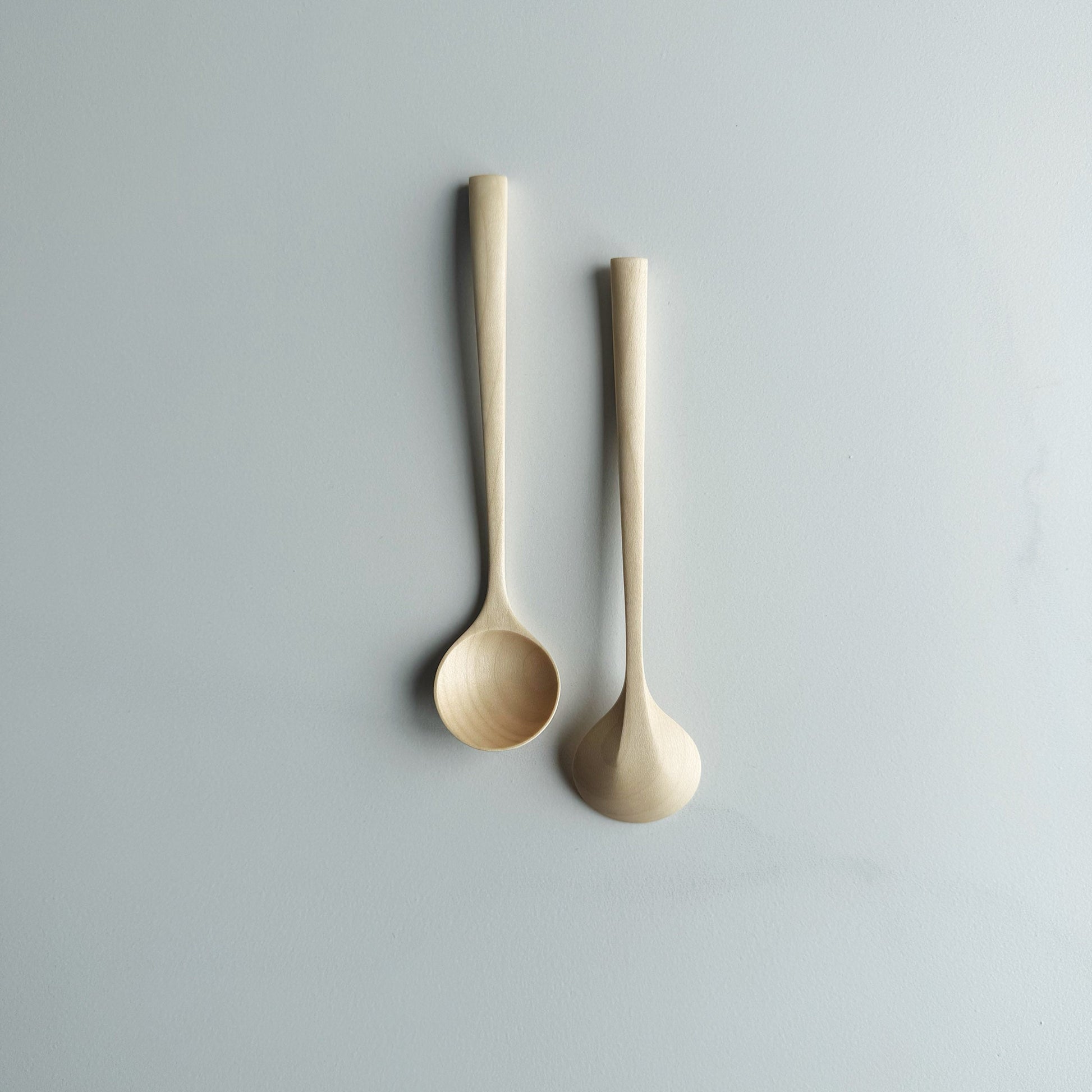 Small angled eating spoon in sycamore
