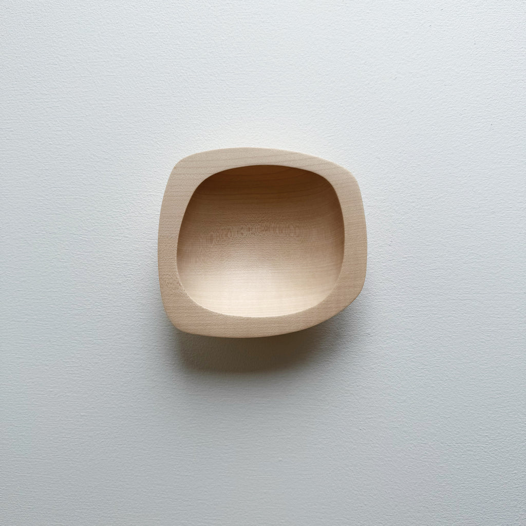 Squared sycamore bowl on a white background