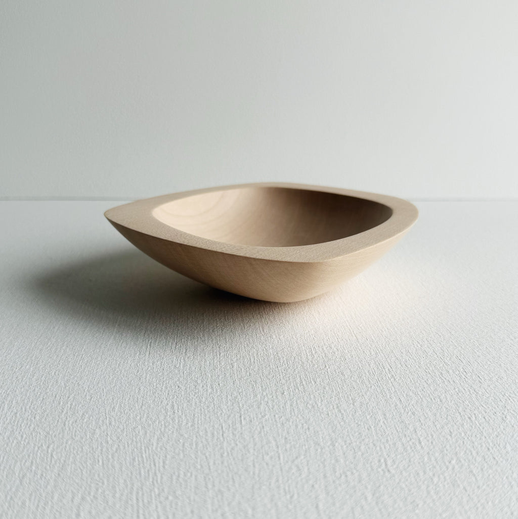 Squared sycamore bowl on a white background