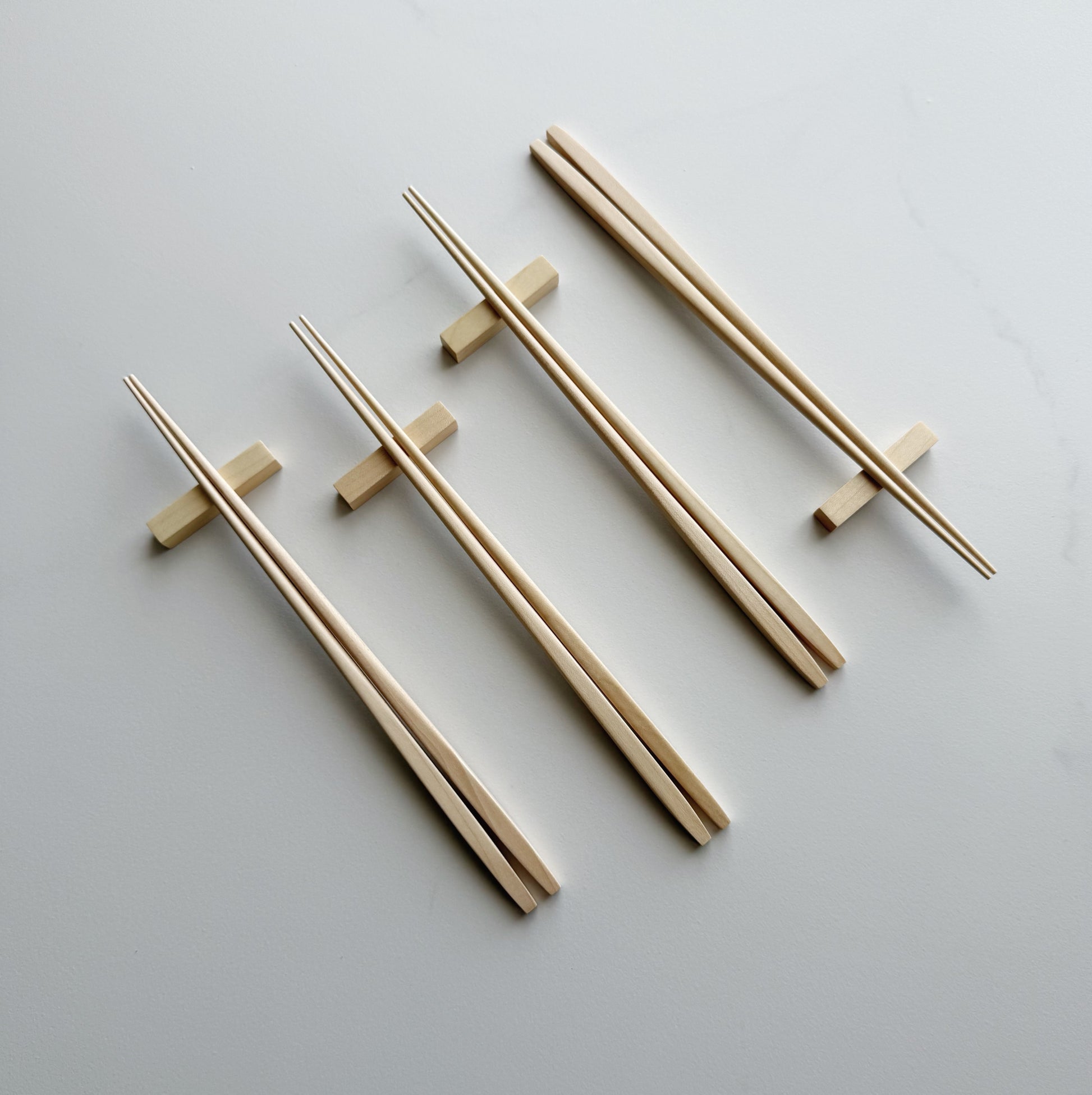 Tapered chopsticks & block rest in sycamore