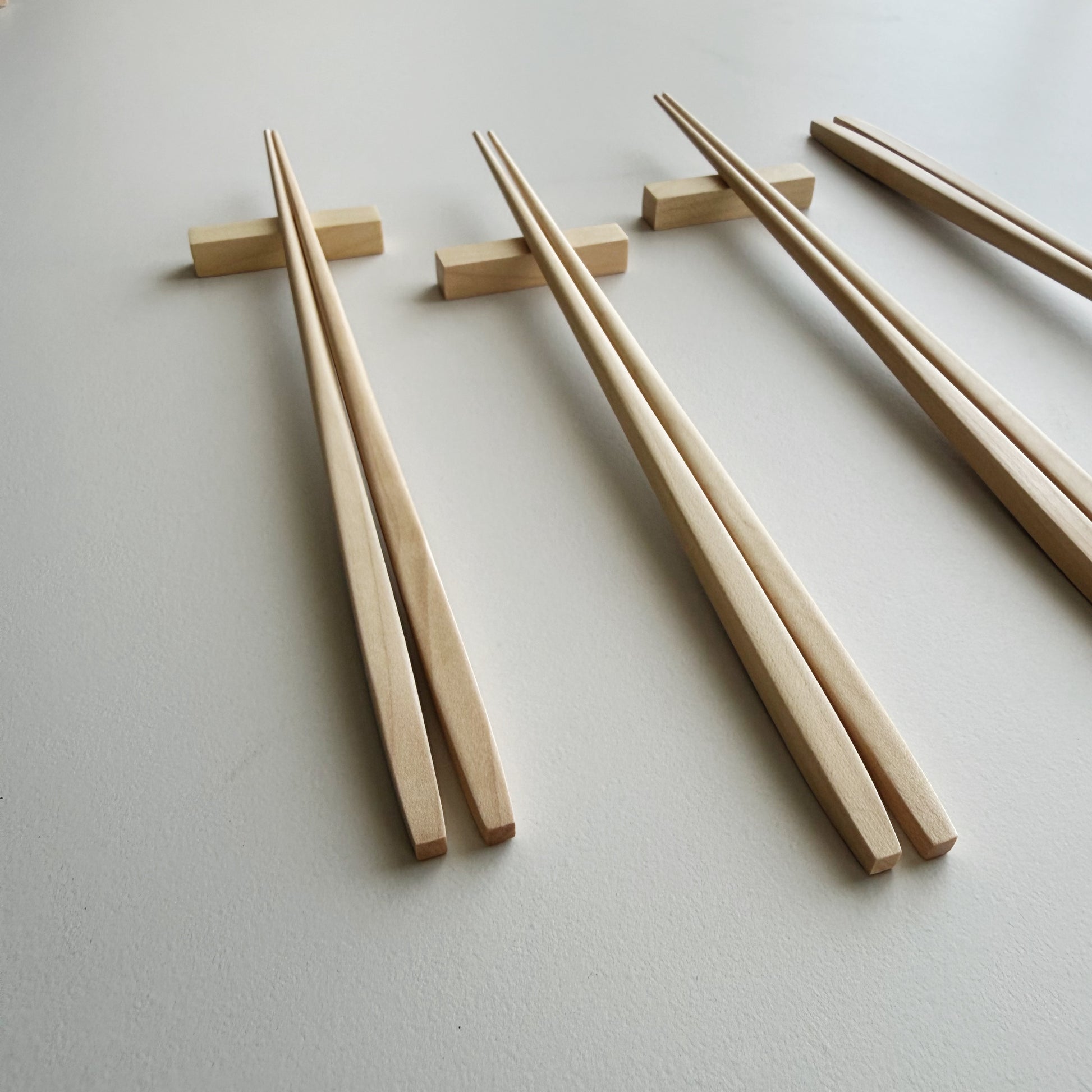 Tapered chopsticks & block rest in sycamore