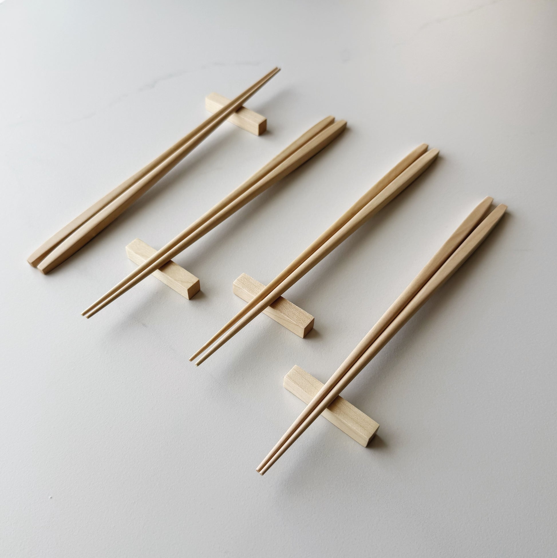 Tapered chopsticks & block rest in sycamore