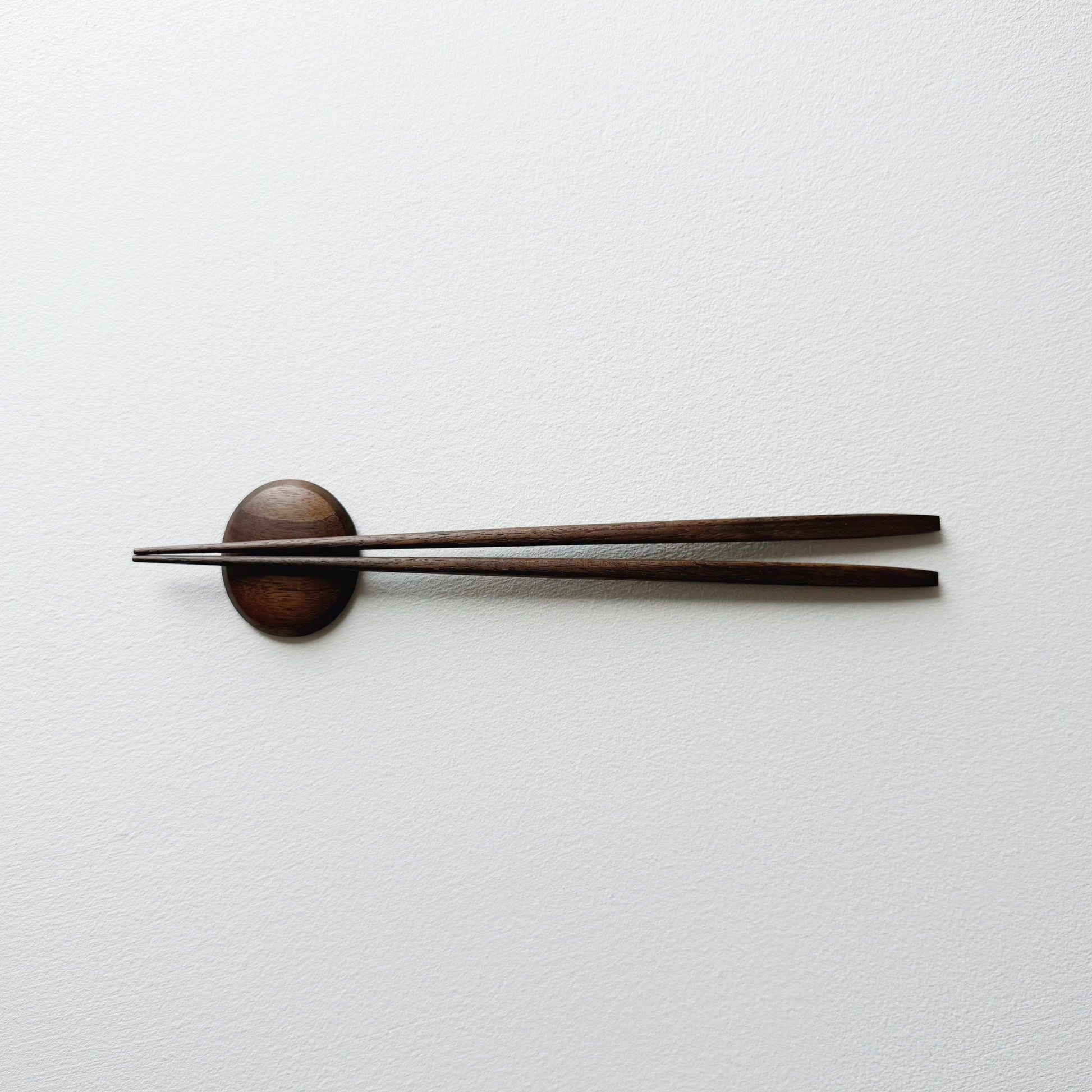Tapered chopsticks with pebble rest in vintage black walnut