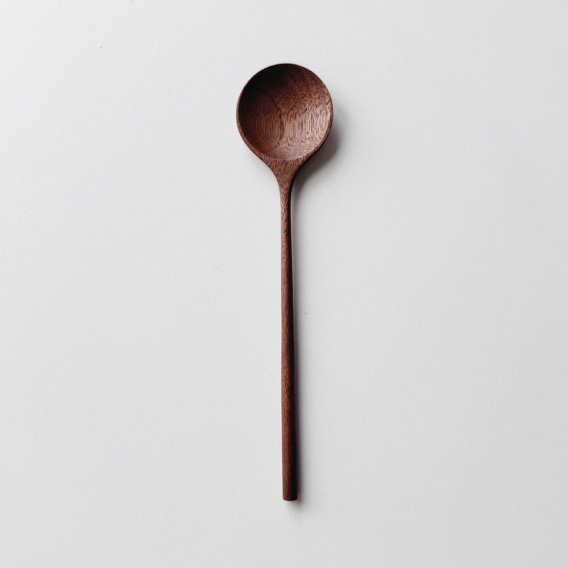 Walnut wooden spoon on a white background
