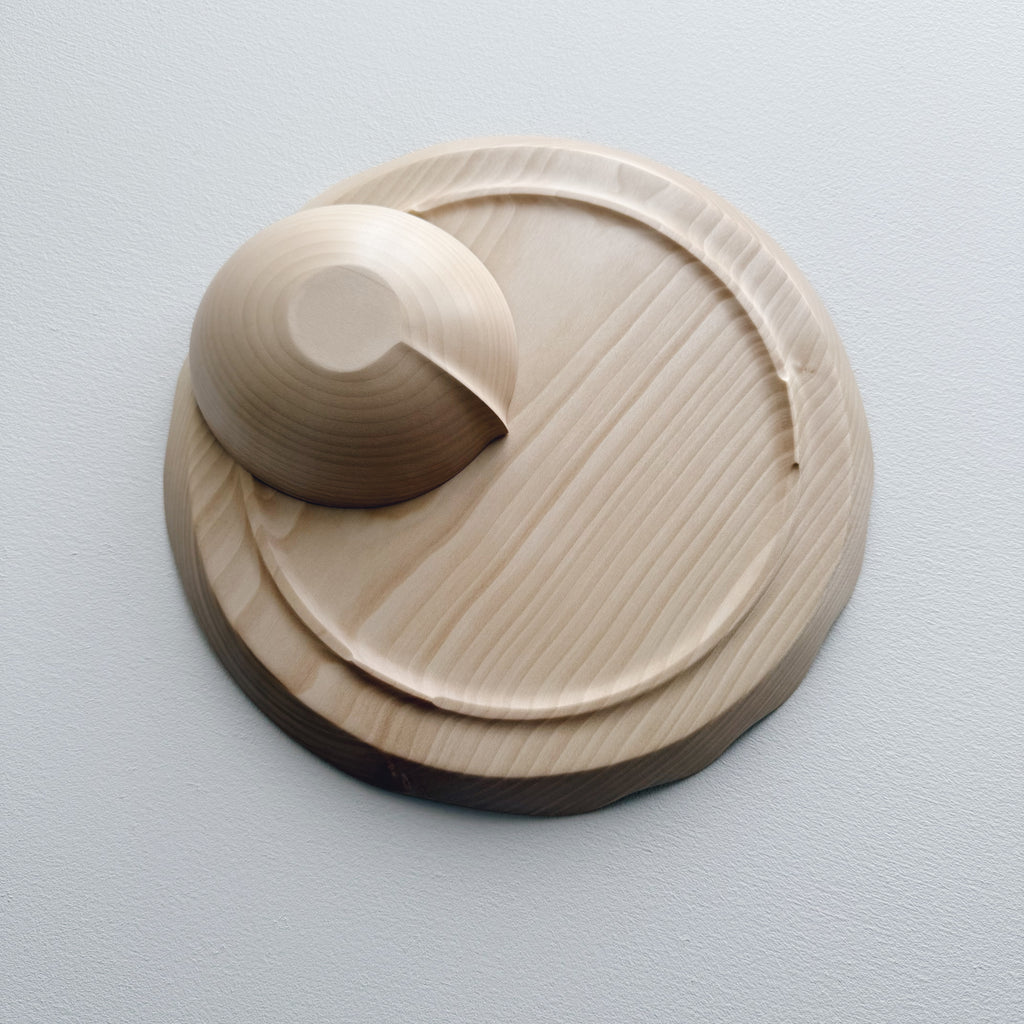 Wavy plate & bowl set in sycamore