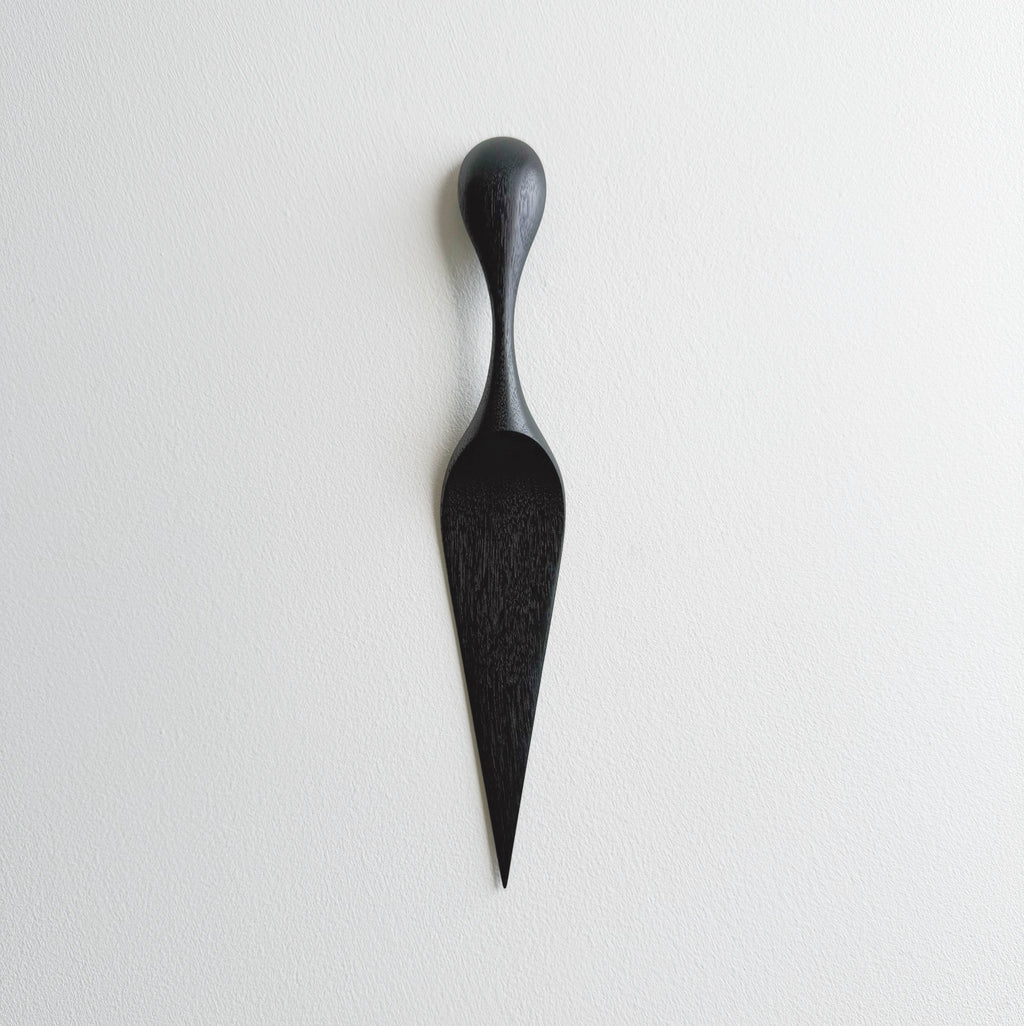 Ebonised walnut cake server