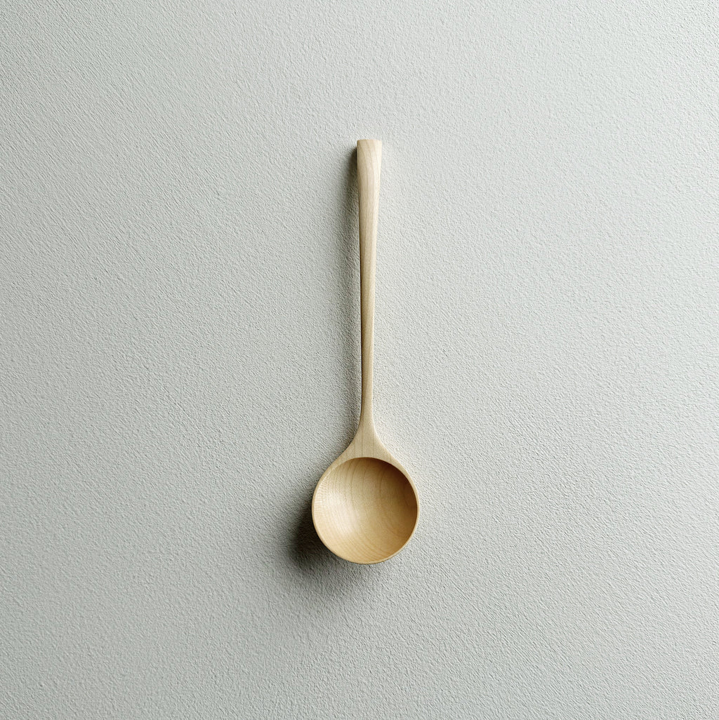 Large angled spoon in sycamore