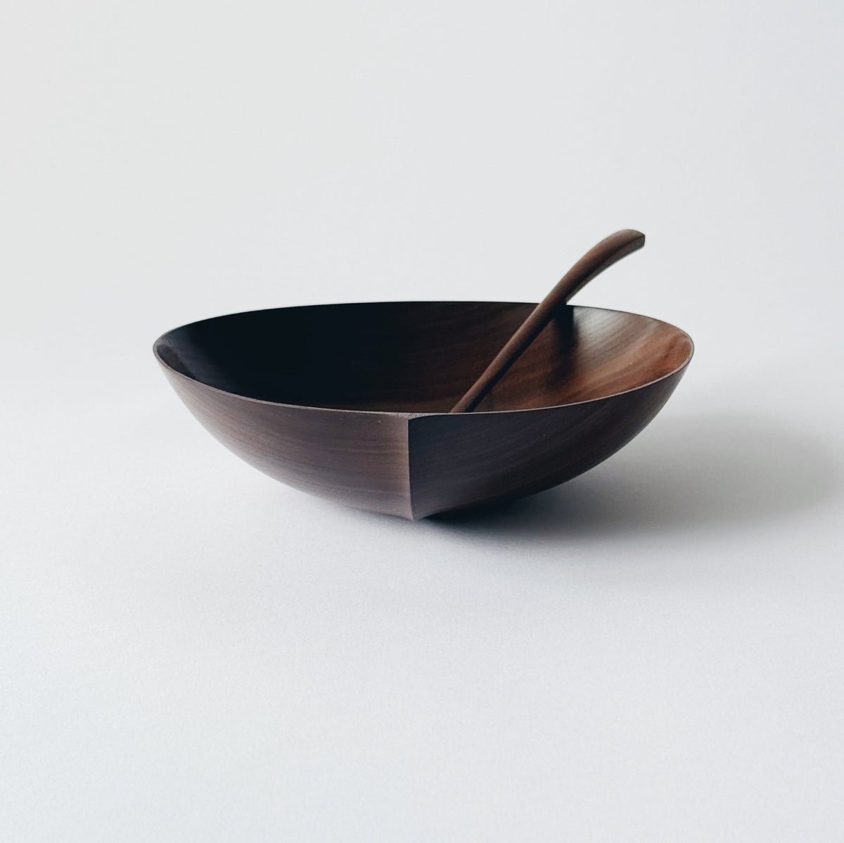 Large oval bowl & spoon in walnut