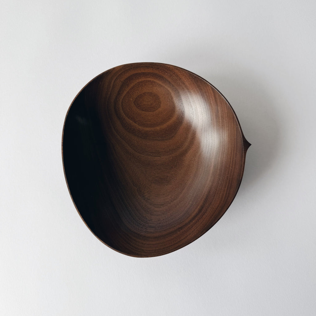 Large oval bowl & spoon in walnut
