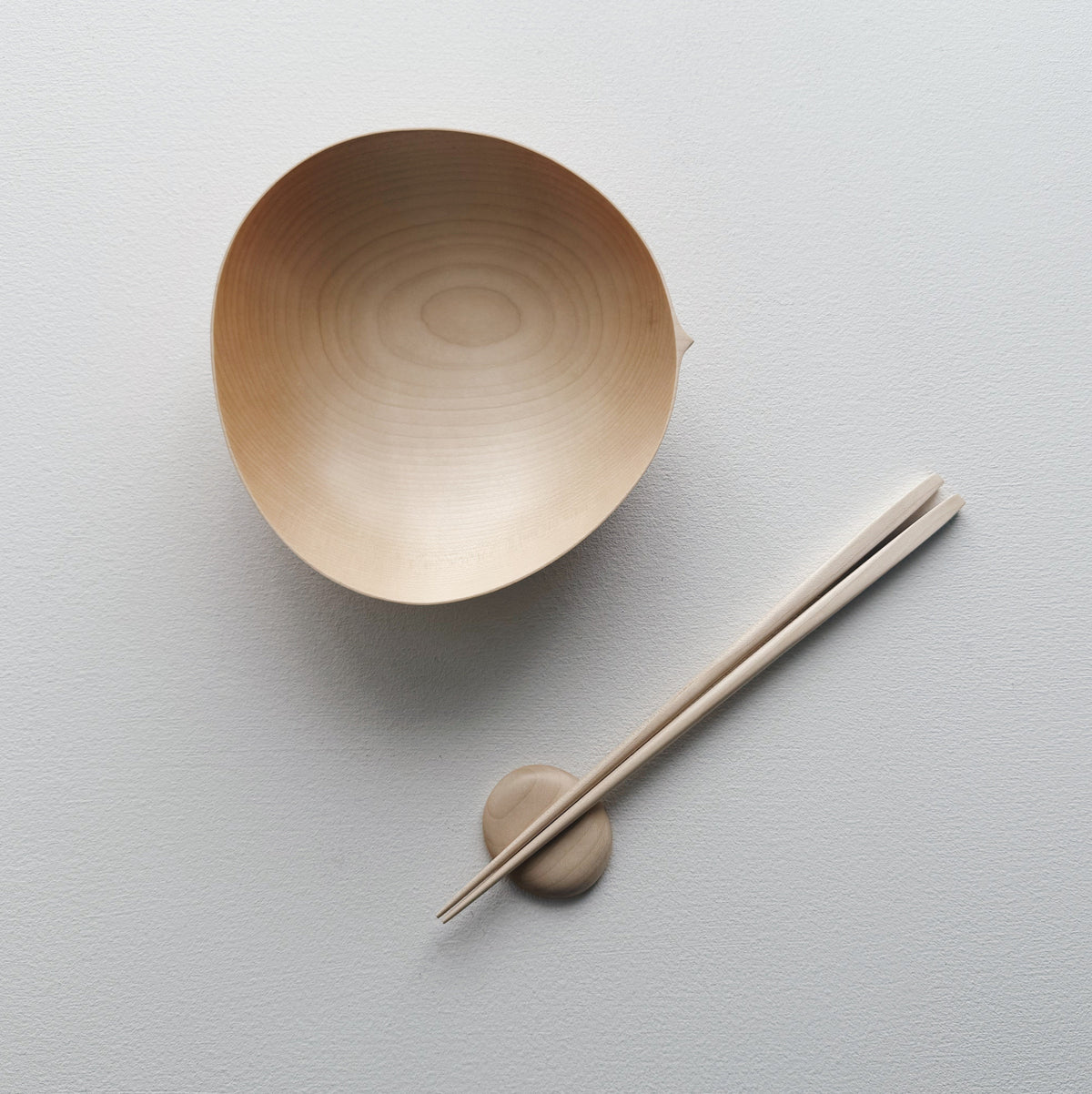 Large oval bowl & chopsticks set in sycamore