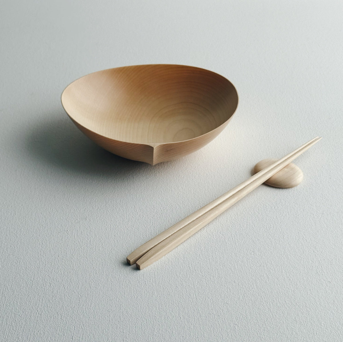Large oval bowl & chopsticks set in sycamore