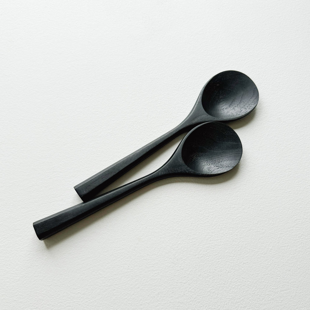 Pair of flat serving spoons