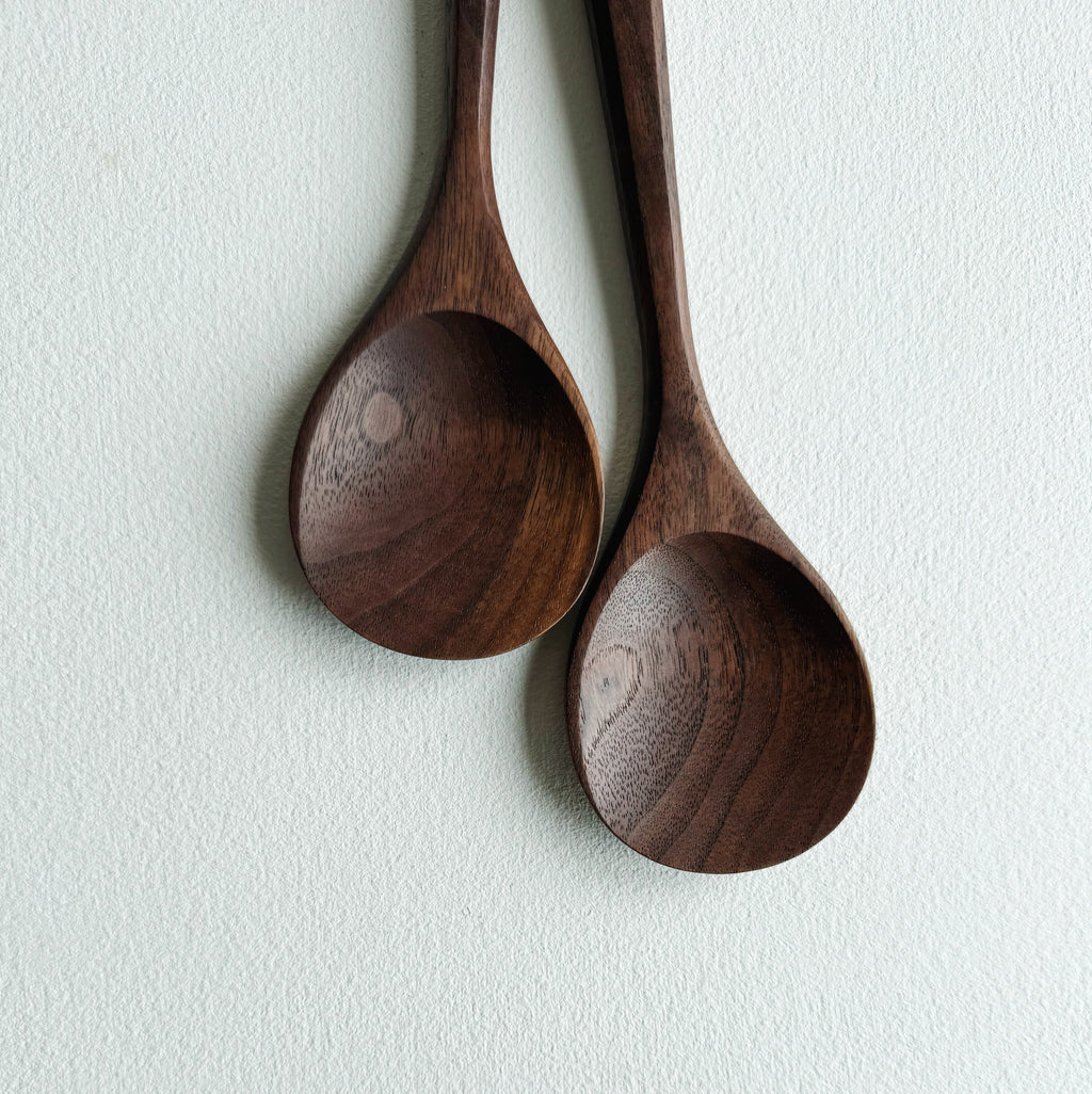 Pair of flat serving spoons