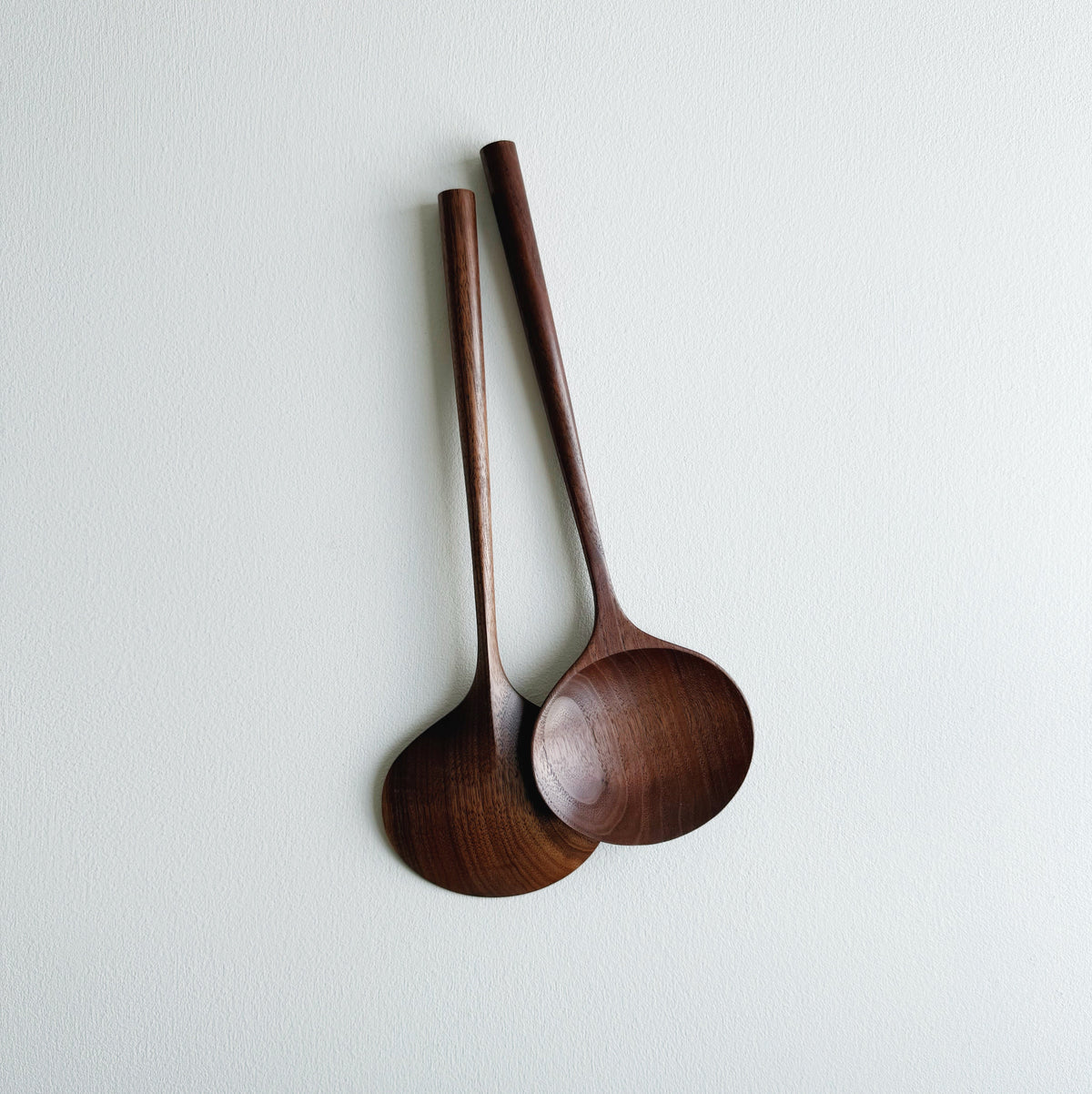 Pair of large oval servers in walnut