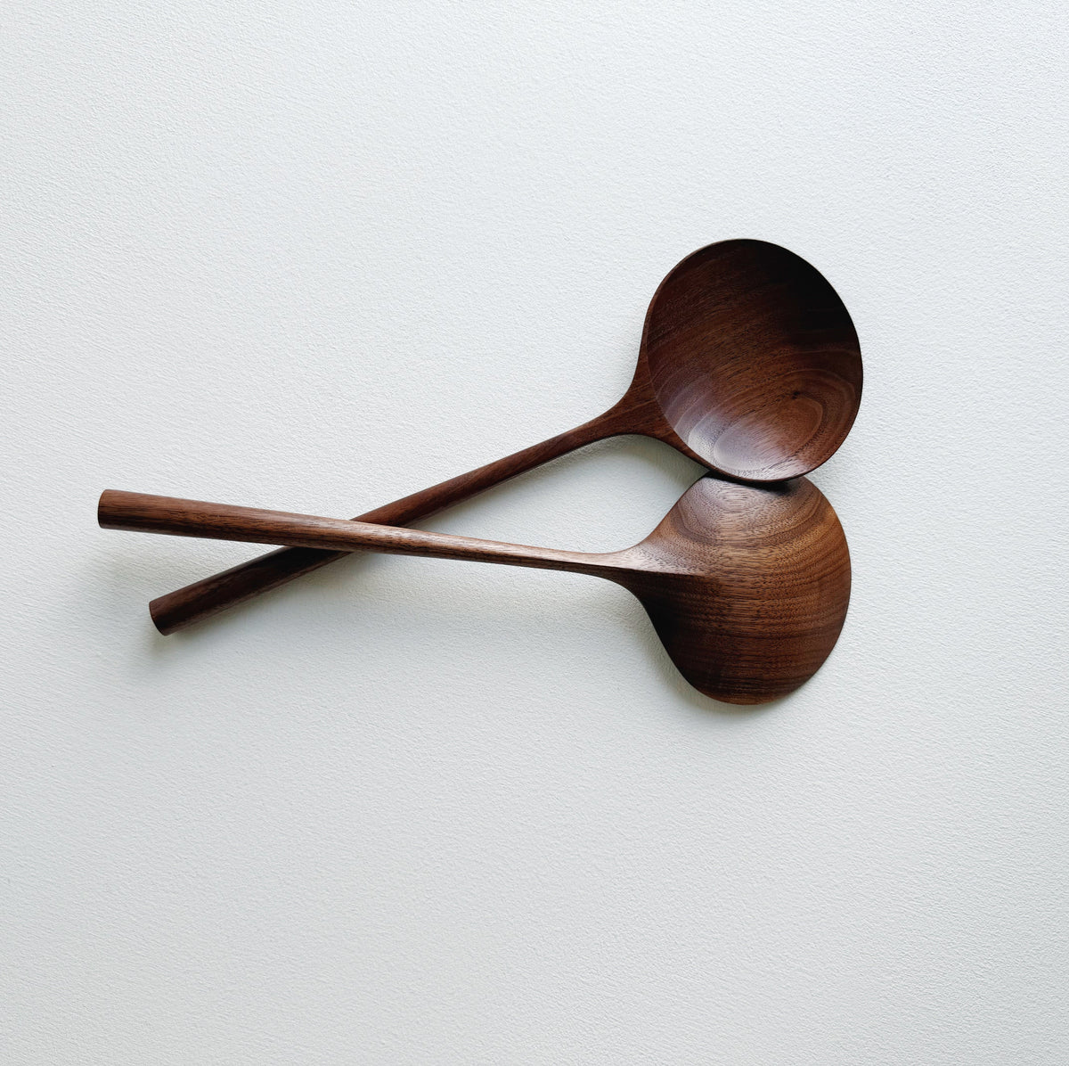 Pair of large oval servers in walnut