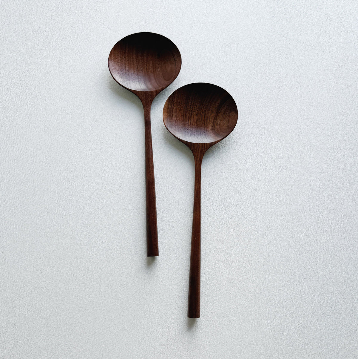 Pair of large oval servers in walnut
