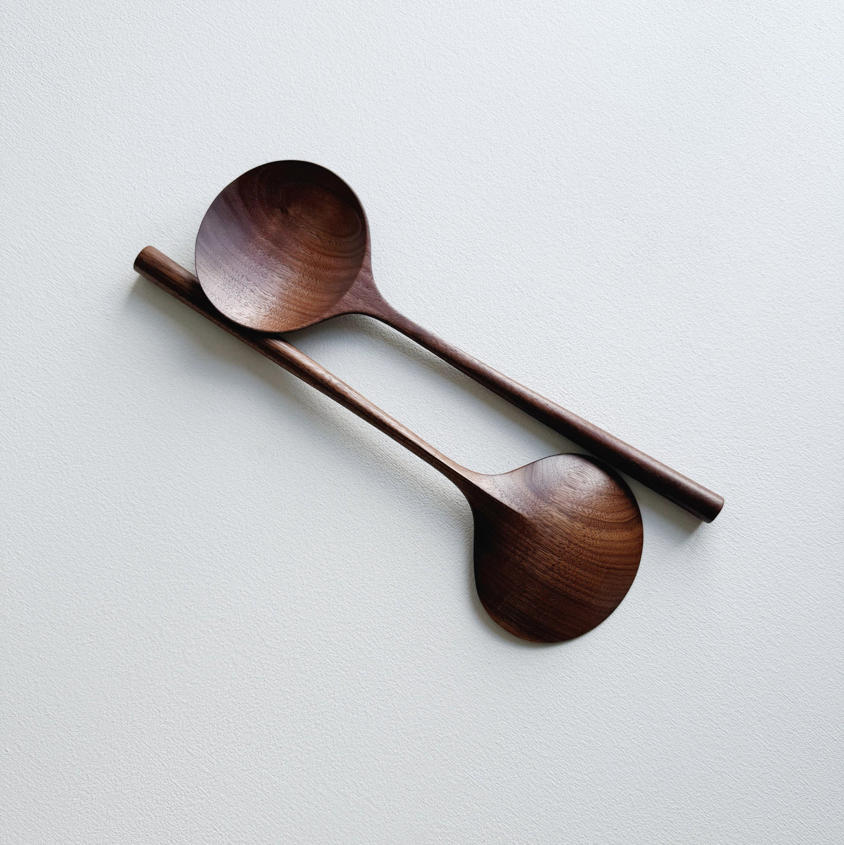 Pair of large oval servers in walnut