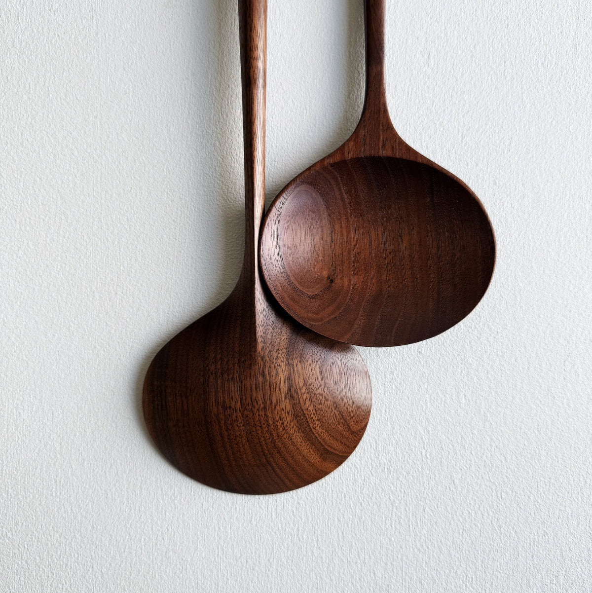 Pair of large oval servers in walnut