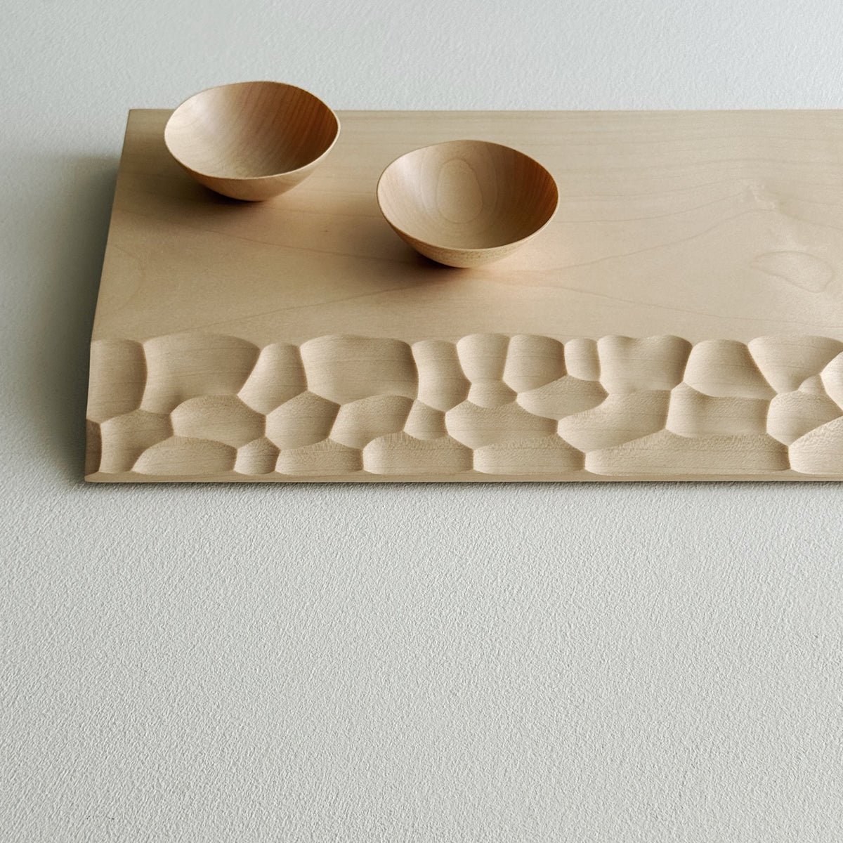 Sculpted presentation board set in sycamore