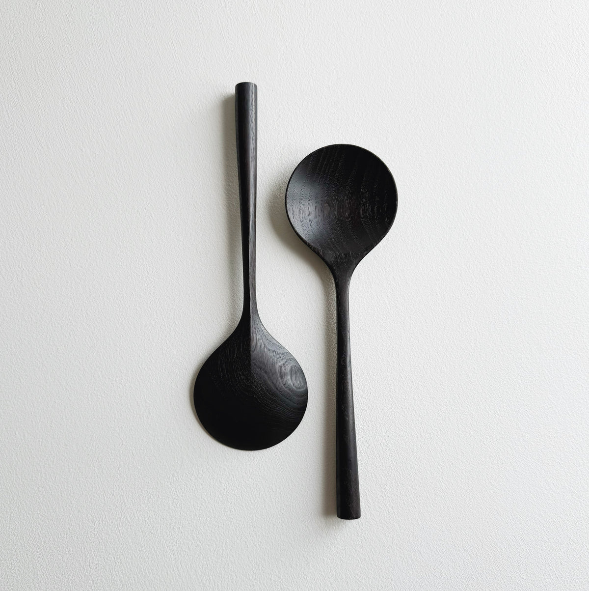 Serving spoon in ebonised walnut