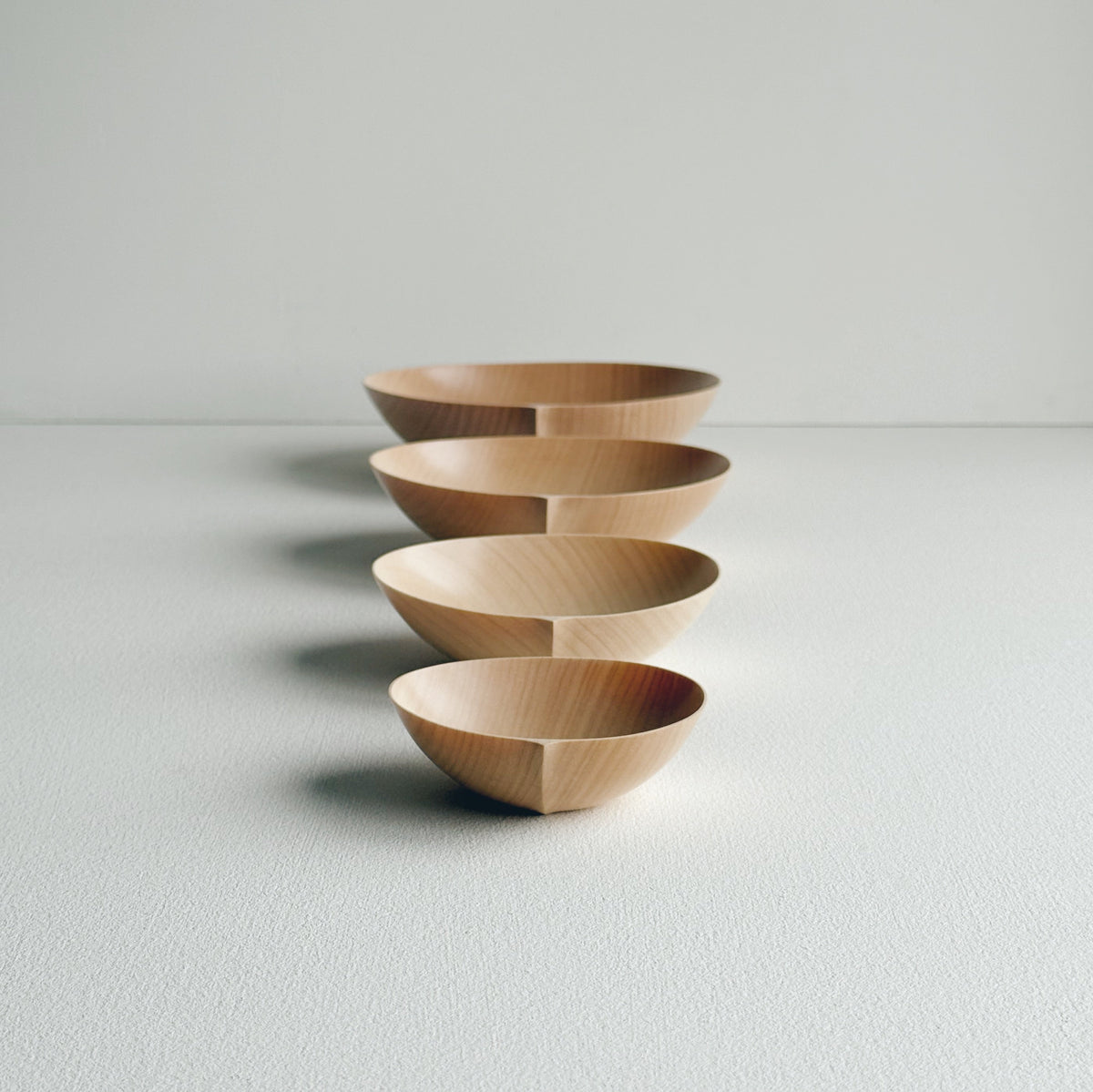 Nesting bowls in sycamore - set of four