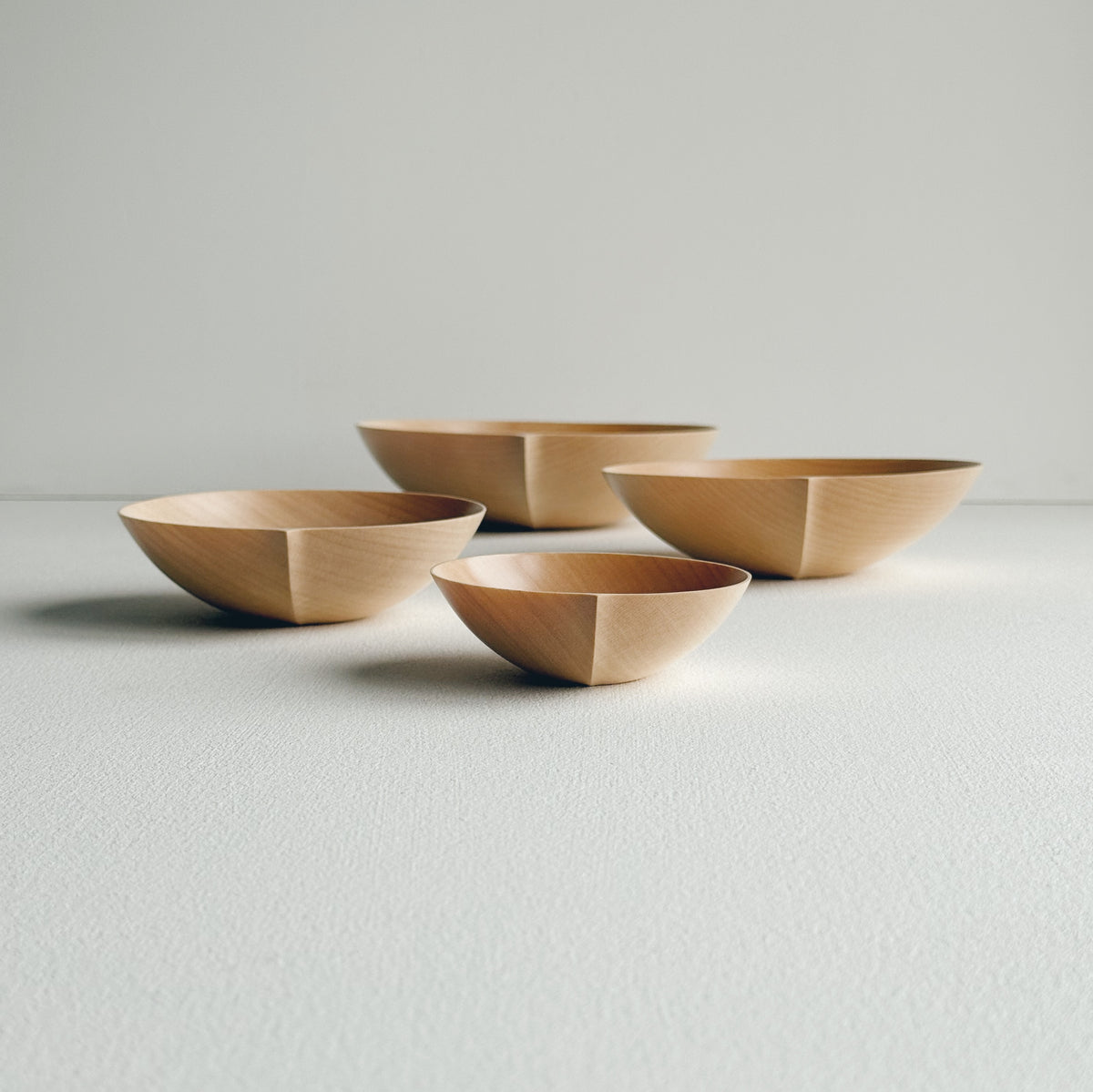 Nesting bowls in sycamore - set of four