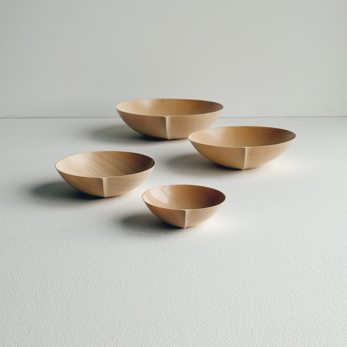 Nesting bowls in sycamore - set of four