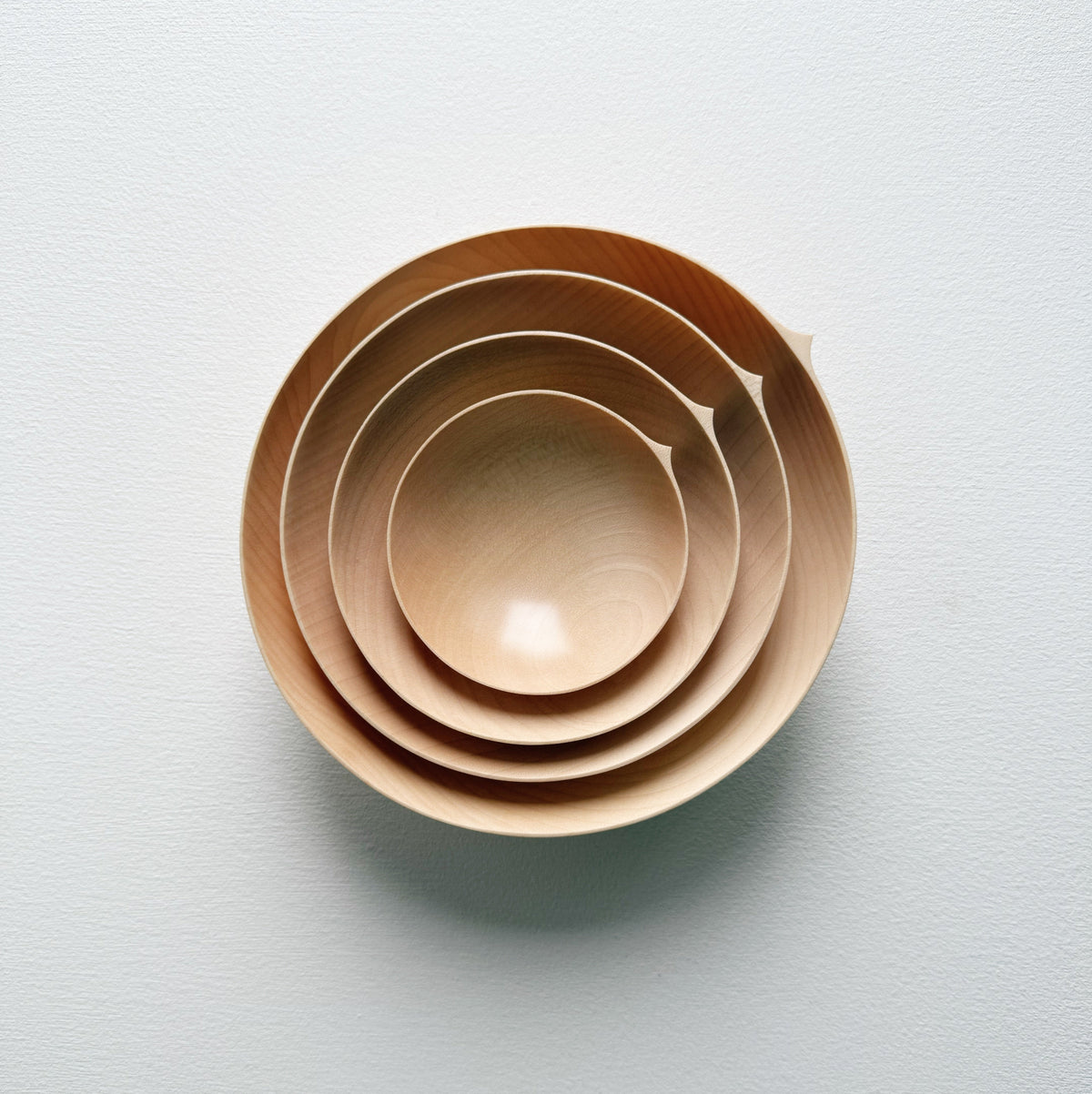 Nesting bowls in sycamore - set of four