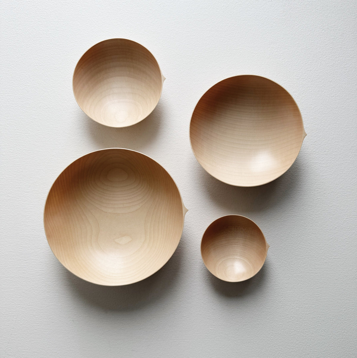 Nesting bowls in sycamore - set of four