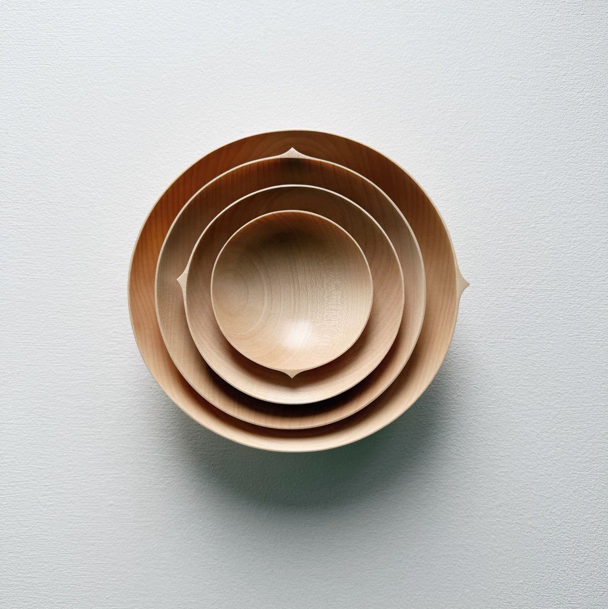 Nesting bowls in sycamore - set of four